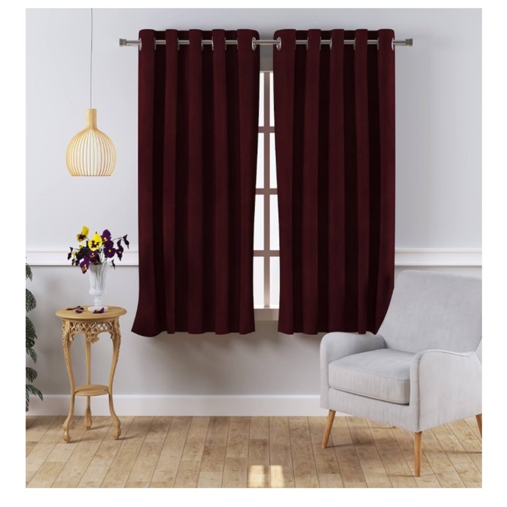 Luxurious Deep Red Grommet Curtains